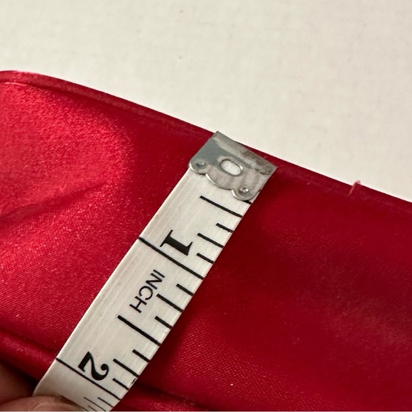 Christian Dior Parfums Red Satin Make-up Bag Gold Sparkle Authentic - Picture 7 of 10